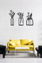 Wallity Flower In The Bottle Escultura de pared de metal Negro